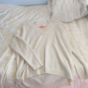 Beige v-neck sweater